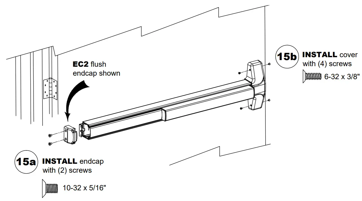 DETEX 105280 Concealed Vertical Rod Exit Device - COVER INSTALLATIONS