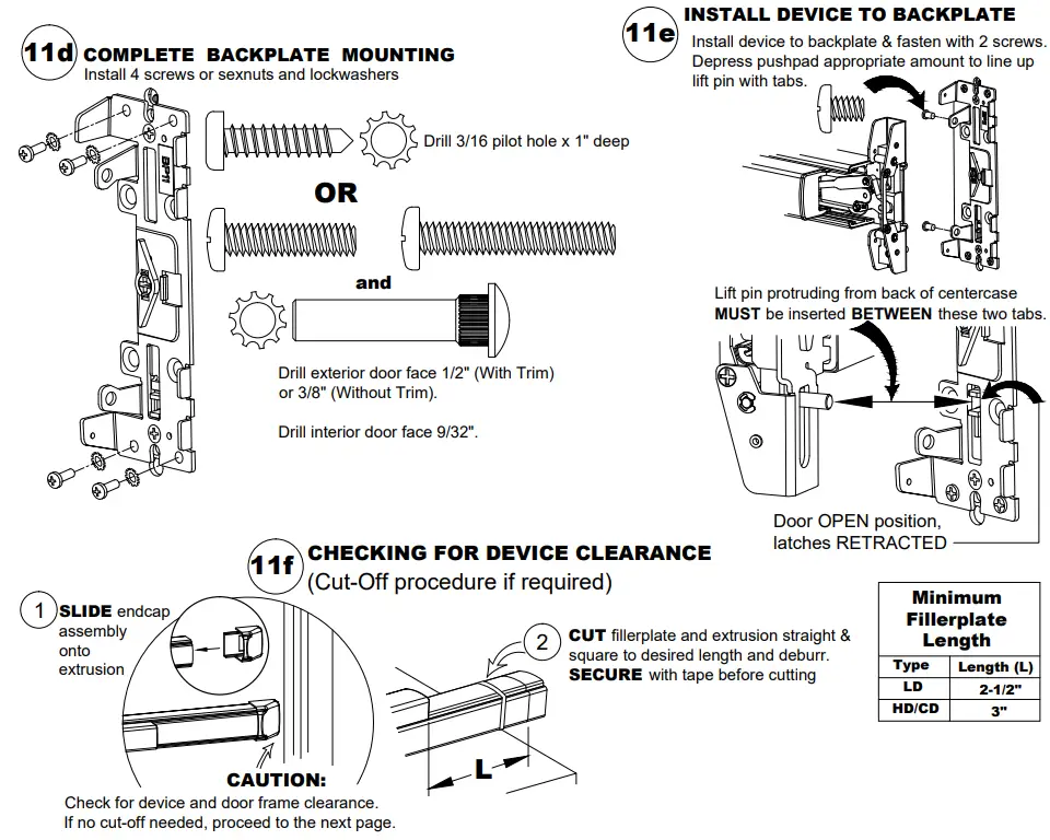 DETEX 105280 Concealed Vertical Rod Exit Device - INSTALL DEVICE