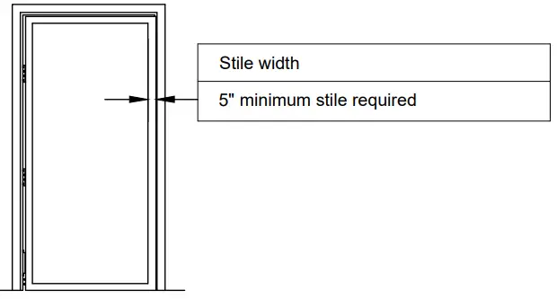 DETEX 105280 Concealed Vertical Rod Exit Device - Stile width
