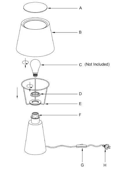 Lucci decor HARRIS 1 Light Table Lamp FIG