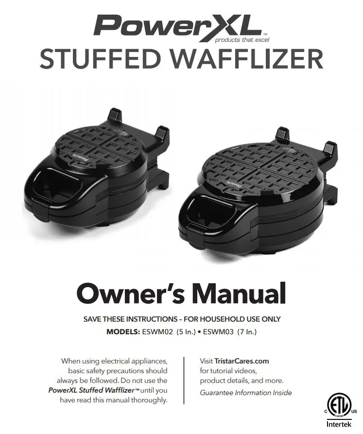 PowerXL Stuffed Wafflizer Owner’s Manual