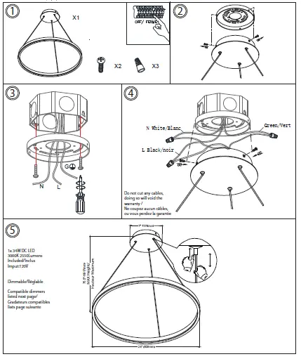 Dainolite-CIR-2434C-Circulo 2-Light-Aged-Brass-Modern-Contemporary-Drum-LED Pendant-1