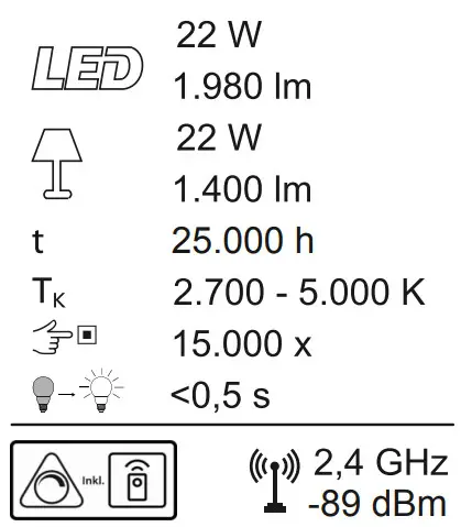 Leuchten Direkt 14287 16 LED Dimmable Ceiling Light - Figure 1