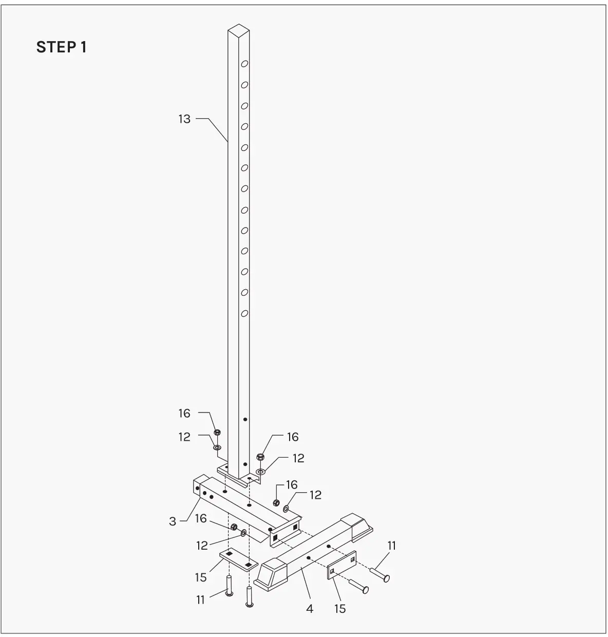 CORTEX SR-1 Squat Rack - ASSEMBLY INSTRUCTIONS step 1