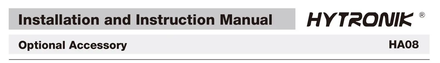 HYTRONIK HA08 On-Off Switch with Relay Instruction Manual