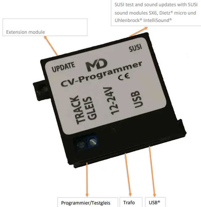 MD CV Programmer DCC Programming and Testing Unit - Connectors