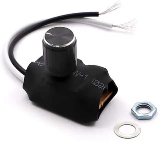 Fruugo 2 WIres Black Tone Rotatable Knob Desk Lamp Dimmer Switch 220V-fig1