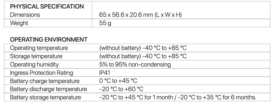 Technical Specifications Continued 1
