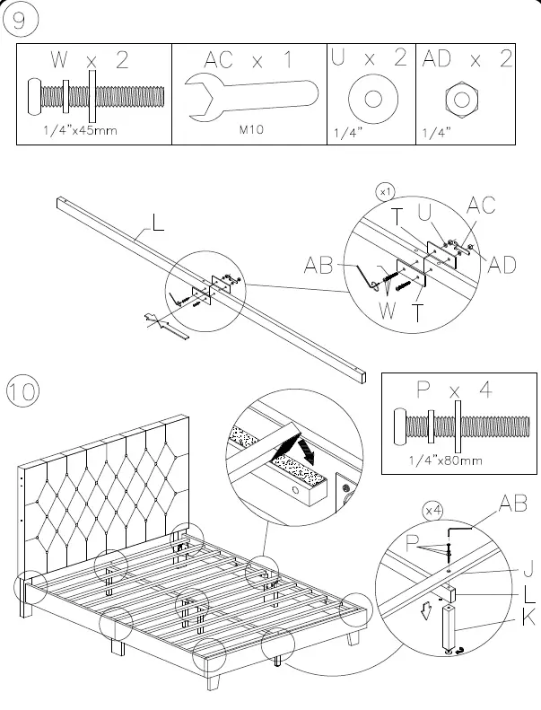 ASHLEY B089-181 Queen Upholstered Bed 9