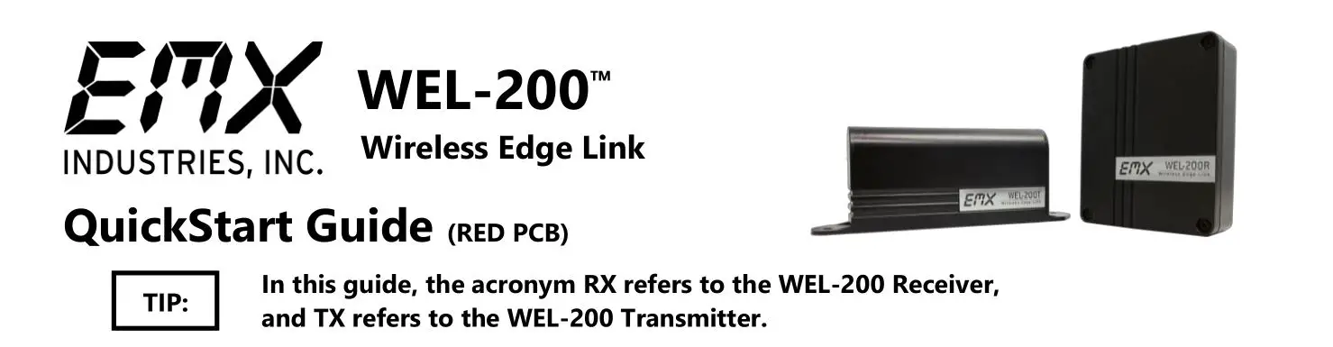 EMX INDUSTRIES WEL-200 Wireless Edge Link Receiver User Guide