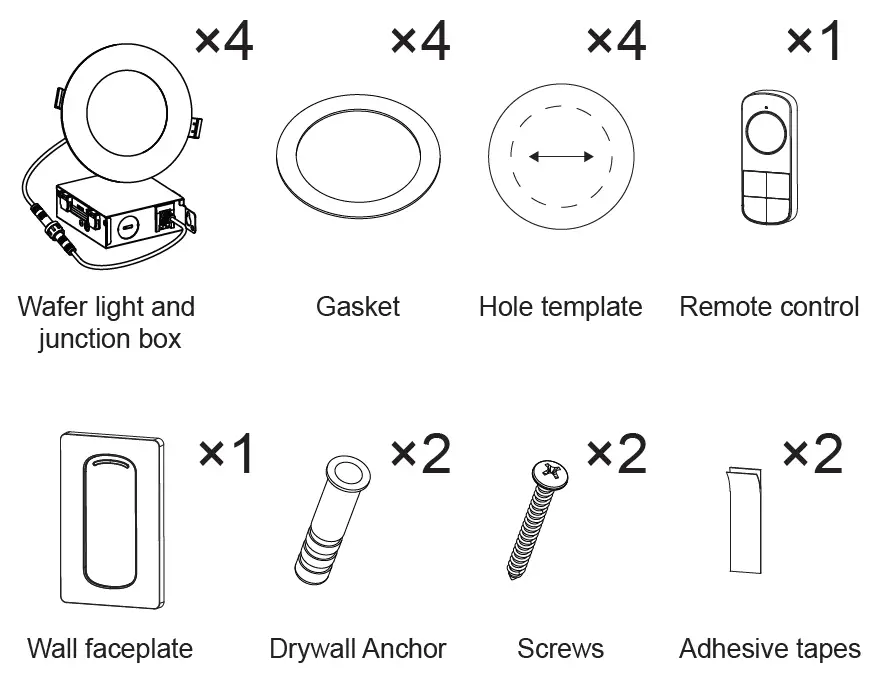GE Lighting CAN06DW100R9RTWTNRO Remote Control Wafer Light 1