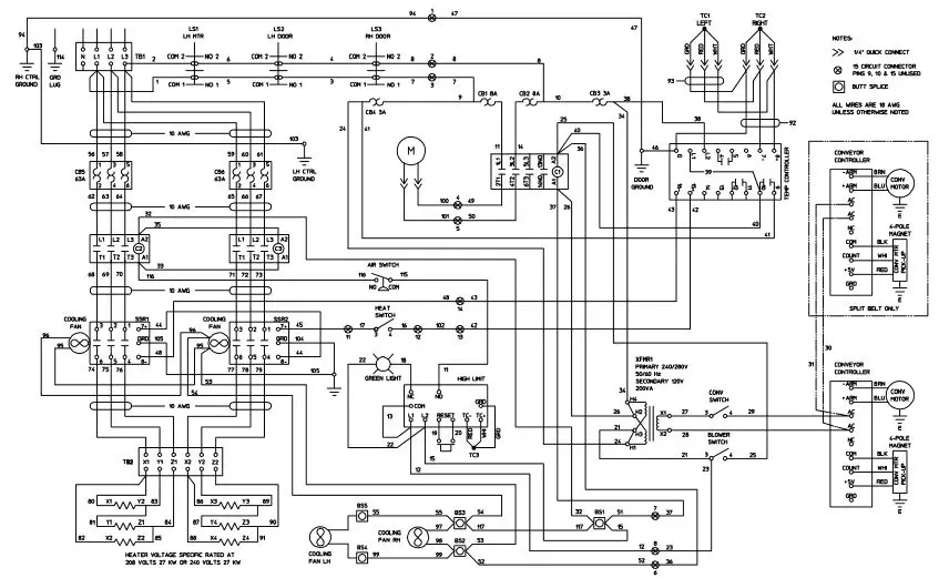 Middleby Marshall PS540-Series Ovens PS540E - Wiring Diagram, E208-240