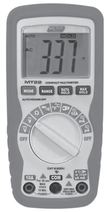 MAJOR TECH MT22 Compact Multimeter