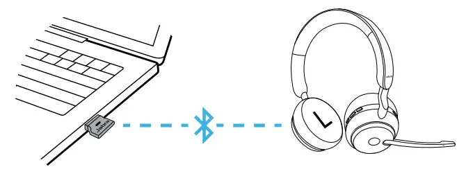 Jabra Evolve2 65 UC Wireless Headphone- Connect to computer