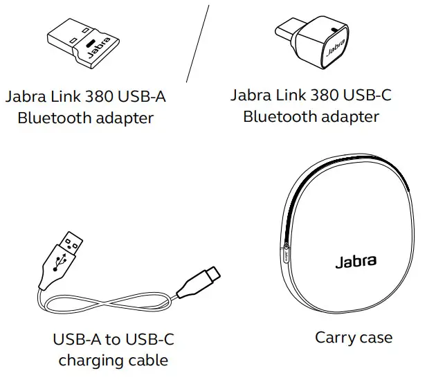 Jabra Evolve2 65 UC Wireless Headphone- accessories
