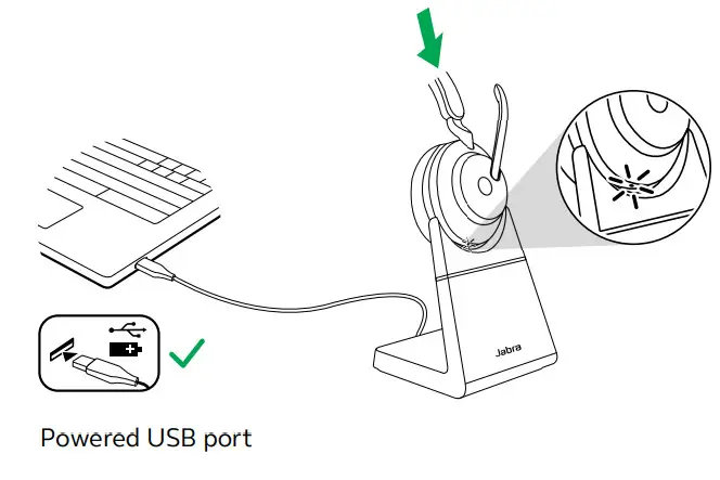 Jabra Evolve2 65 UC Wireless Headphone- power supply