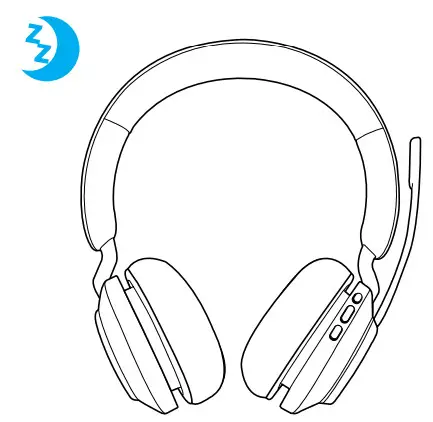 Jabra Evolve2 65 UC Wireless Headphone- sleep mode