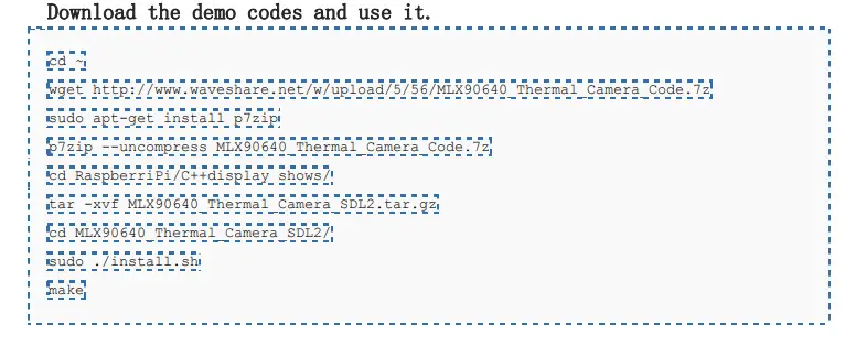 Waveshare Thermal Camera MLX90640-D110 - DOWNLOAD