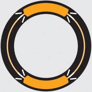 Blinks amber on the top and bottom four times