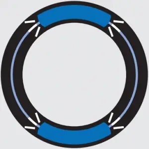 Pulsing blue on top and bottom