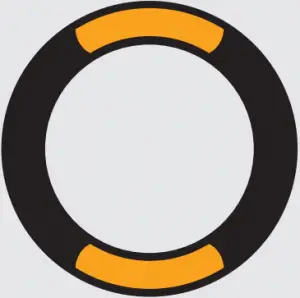 Solid amber on top and bottom