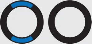 Solid blue then fades to black on top and bottom