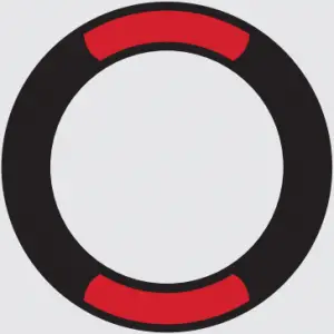 Solid red on the top and bottom