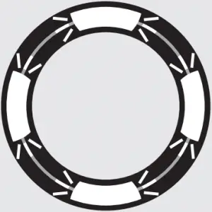 White light on top, bottom, left, and right