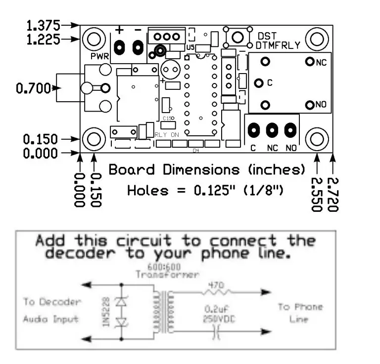 ALPHA COMMUNICATIONS DTMFRLYB-T DTMF Activated Relay Board fig2