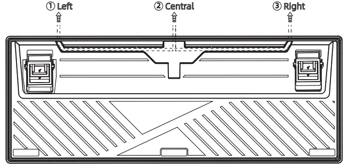 G TEK GA CBKB87TRI CYBORG 1000 TKL Mechanical Gaming Keyboard - underneath