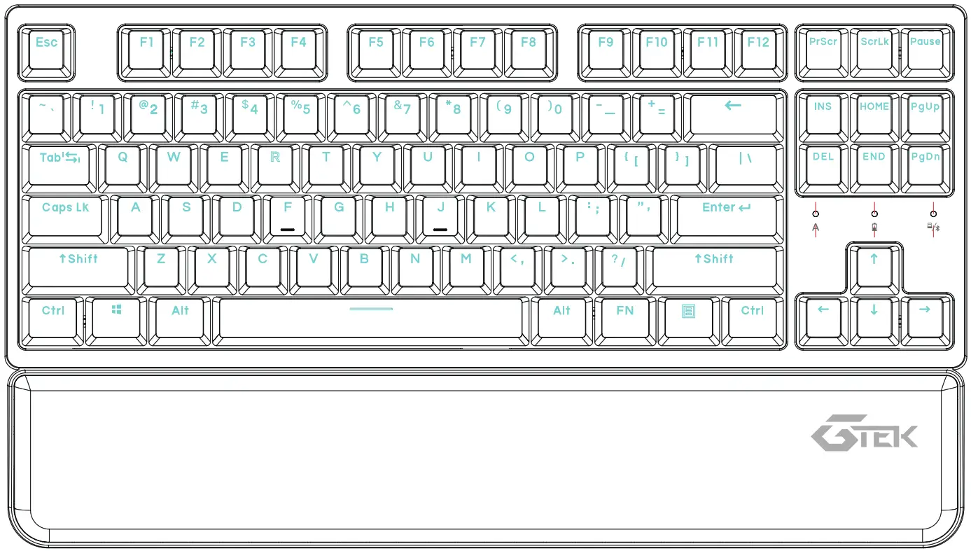 G TEK GA CBKB87TRI CYBORG 1000 TKL Mechanical Gaming Keyboard