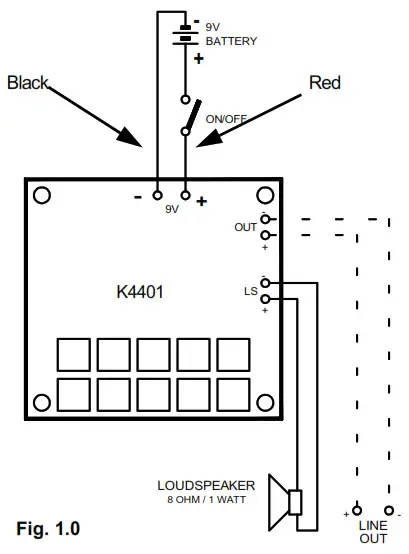 WHADDA K4401 Sound Generator - Connection & use