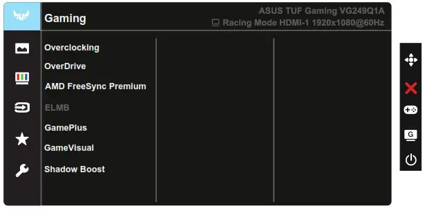 ASUS VG2491A Series LCD Monitor - How to reconfigure