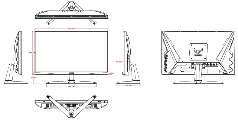 ASUS VG2491A Series LCD Monitor - Outline dimension