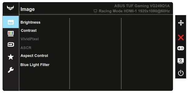 ASUS VG2491A Series LCD Monitor - t Brightness, Contrast