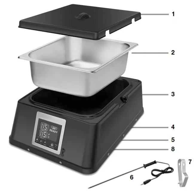 WARING COMMERCIAL WCM3 Digital Chocolate Melter - PARTS AND FEATURES 2