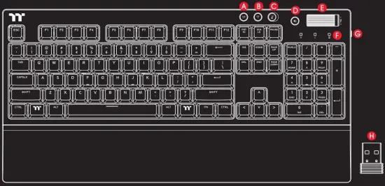 thermaltake W1 Wireless Mechanical Gaming Keyboard - Fig