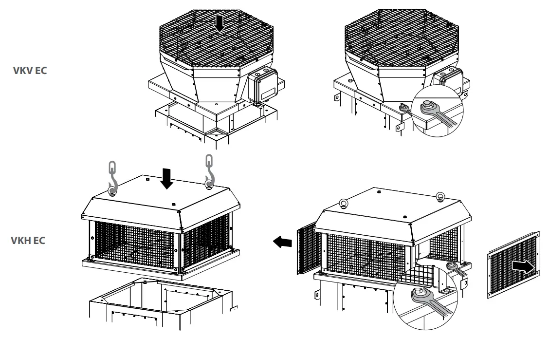 VENTS VKV EC Centrifugal Roof Fan with EC Motor - Diagram 1