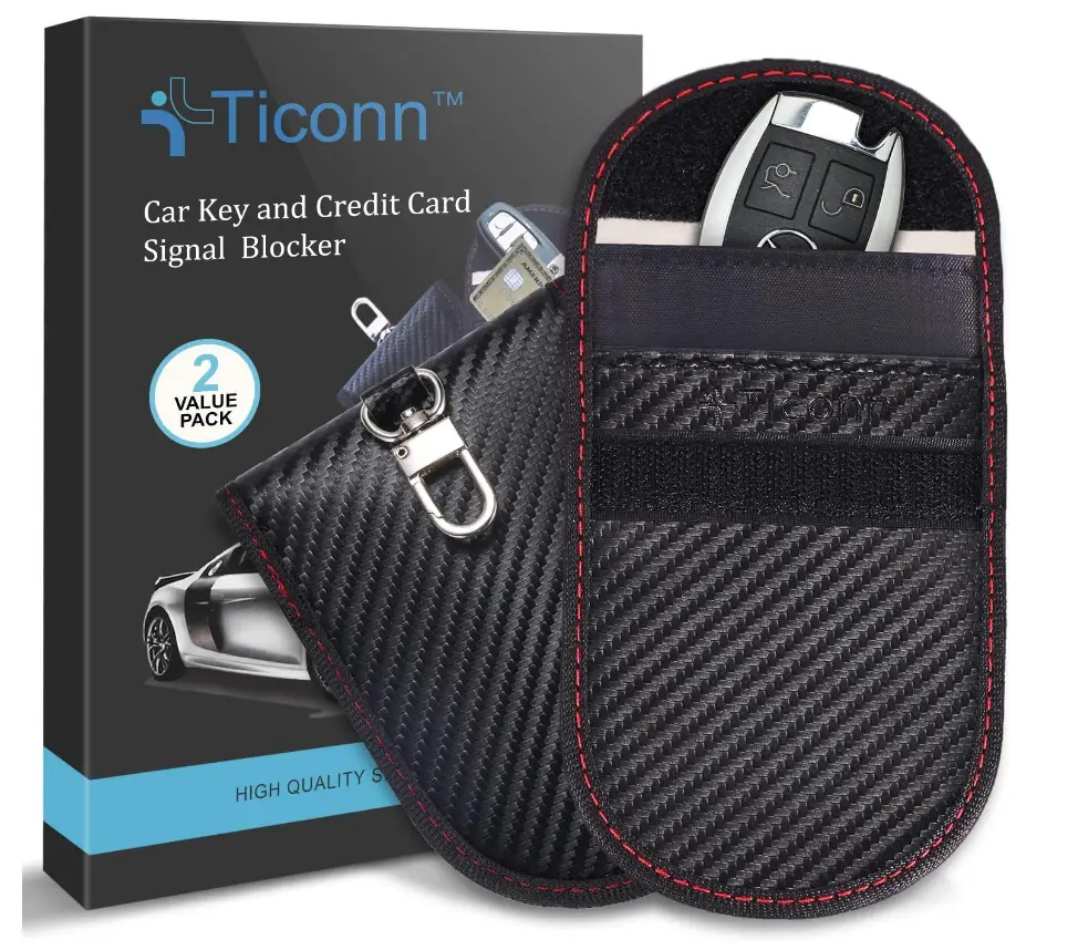 Faraday-Bag=for-Key-Fob-(2 Pack),-TICONN-Faraday-Cage-Protector-image