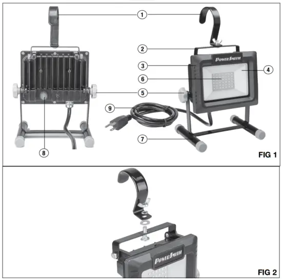 POWERSMITH PWLS040H 4000 Lumen LED Work Light - Fig