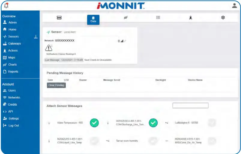 MONNIT MNO2 9 AV LA ALTA Wireless Local Alert - DEVICE SENSOR READINGS