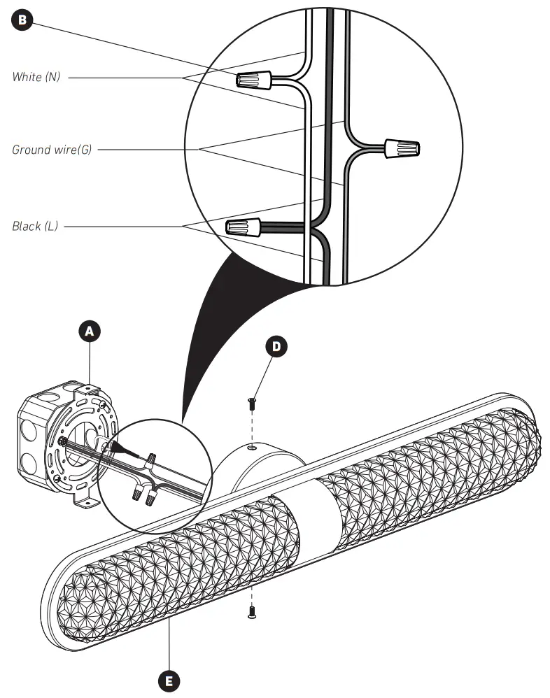 artika VAN CALC C1BL Carat LED Vanity Light - WIRE CONNECTION