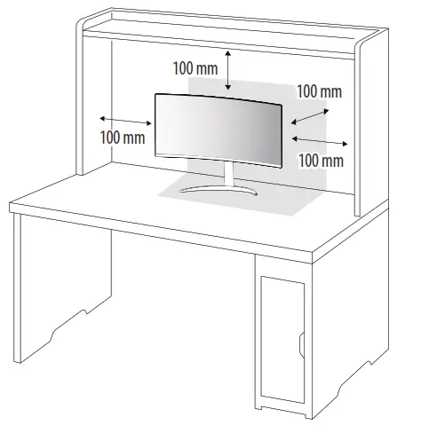 LG 34WQ60C LED LCD MONITOR - Installing on a Table
