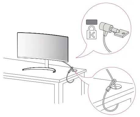 LG 34WQ60C LED LCD MONITOR - Using the Kensington Lock