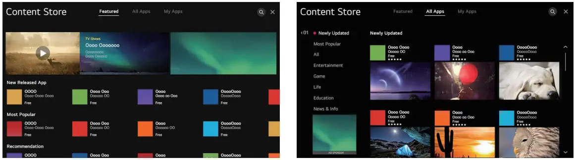 TESLA 43K625BUS 43 Inch 109cm UHD WebOS TV - USING APPS