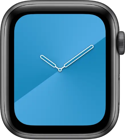 The Gradient watch face, where you can adjust the face color, style, and dial.