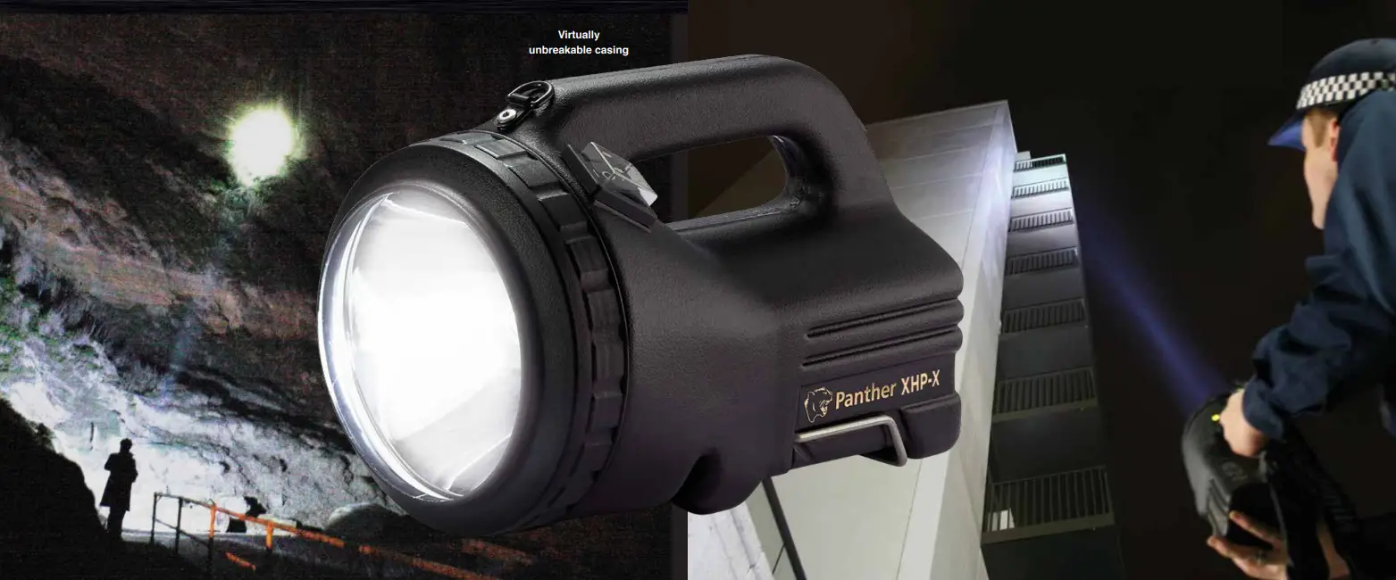NightSearcher Panther XHP-X 1800 Lumen Rechargeable Professional LED Searchlight