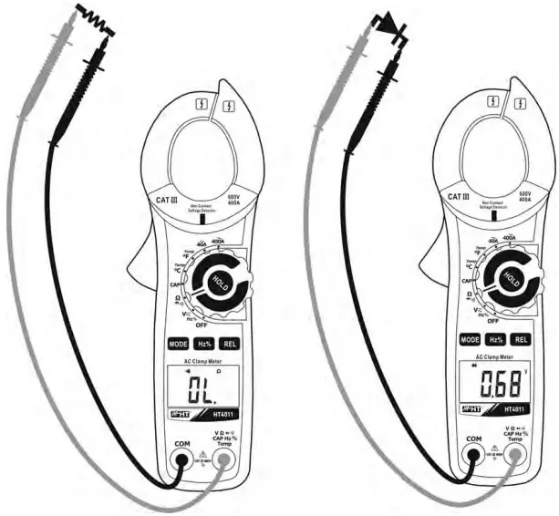 Continuity test and diode test
