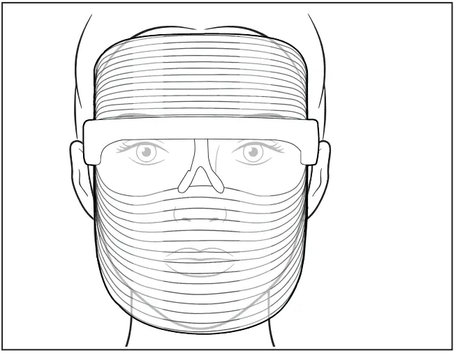 MLEDGL01W Tri Colour LED Face Mask How to Use illustration