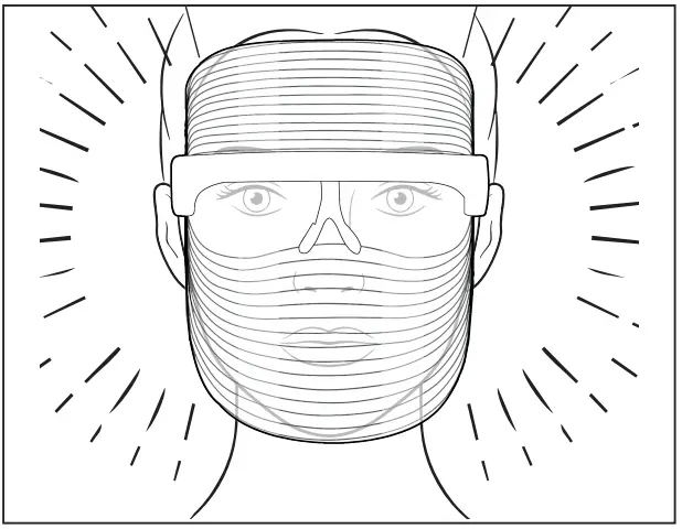 MLEDGL01W Tri Colour LED Face Mask How to Use illustration